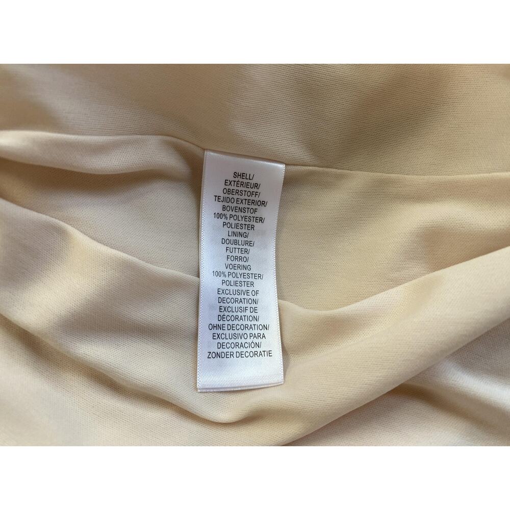 Adrianna Papell Dress Womens 16 Beige Embroidered Floral Lace Sheath Cocktail - Picture 13 of 14